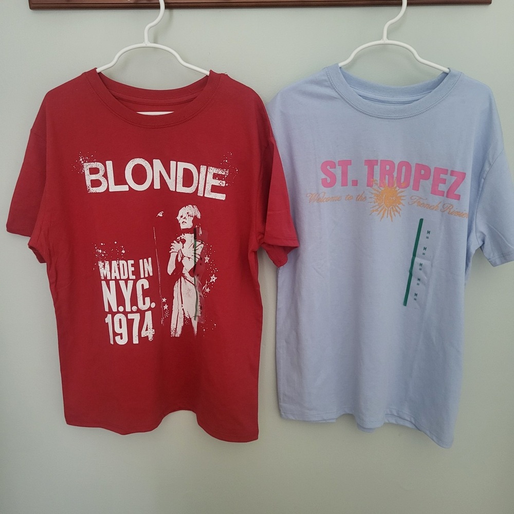 2 Girls Unbranded Size 8 Medium Short Sleeve Graphic T Shirts Tops Blondie St...